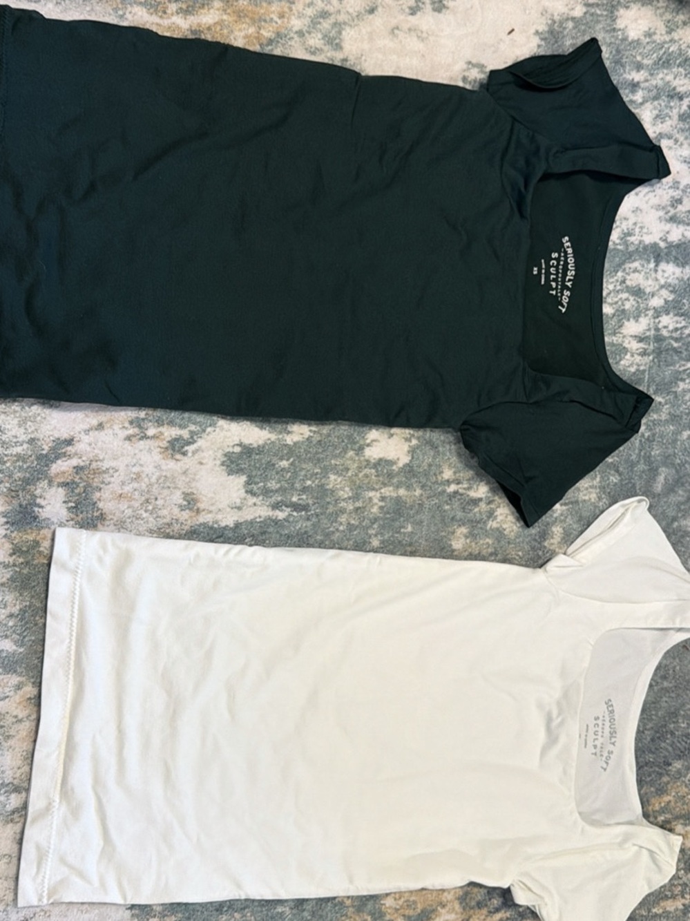 Basic Scoop Neck Tee — Green &White (2-Pack)